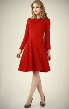 Kırmızı Kloş Kısa Elbise